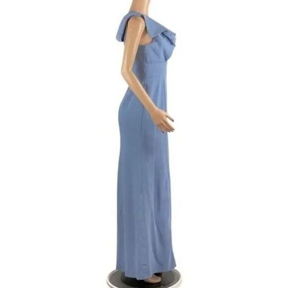After Six Bow One-Shoulder Trumpet Gown Size 8 in Larkspur NWT MSRP$263 - Picture 6 of 14